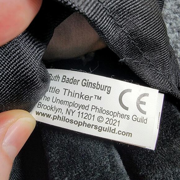RBG Ruth Ginsburg Little Thinker Plush Doll 13.5" Unemployed Philosophers 2021 - Picture 4 of 6